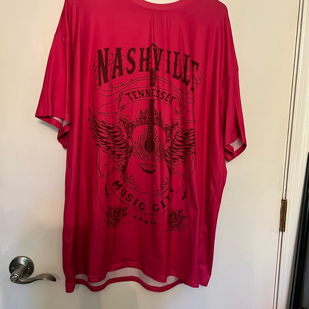 SHEIN Vibrant Pink Nashville Tee
